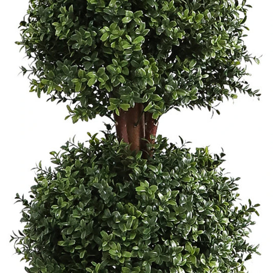 56in(4.6ft) Artificial Topiary Triple Ball Boxwood Tree