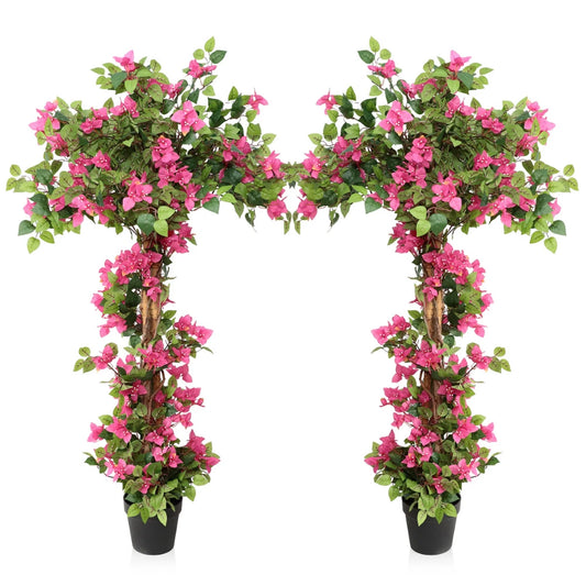 63in(5.2ft) Artificial Bougainvillea Flowers Tree