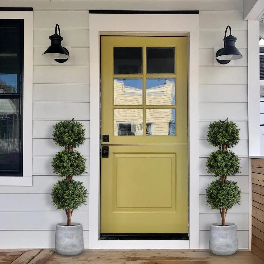 56in(4.6ft) Artificial Topiary Triple Ball Boxwood Tree